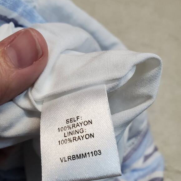 NWT Needlework Blue White Striped Sleeveless Halter Cottage Wide Leg Romper L - Picture 12 of 12